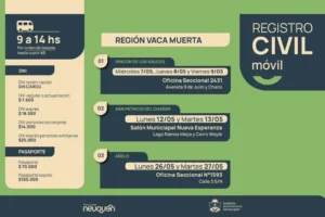 El registro civil móvil anuncia su cronograma para mayo